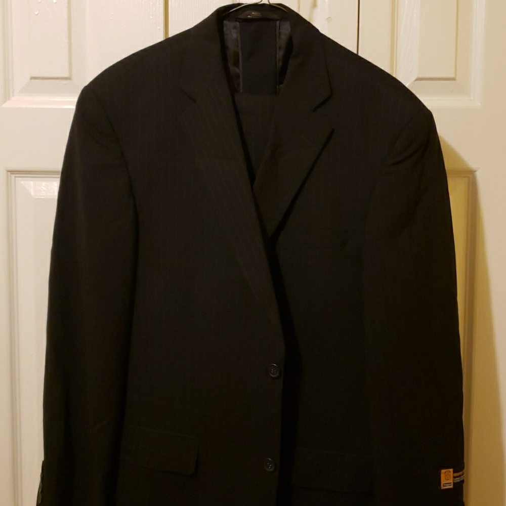Mens Pin Stipe Suit Haggar